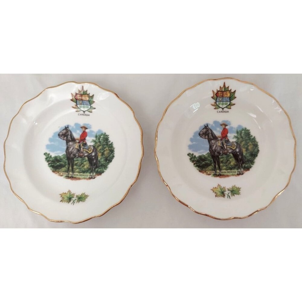 Duchess Bone China England The Royal Canadian Police Saucers 5" Vintage Lot of 2